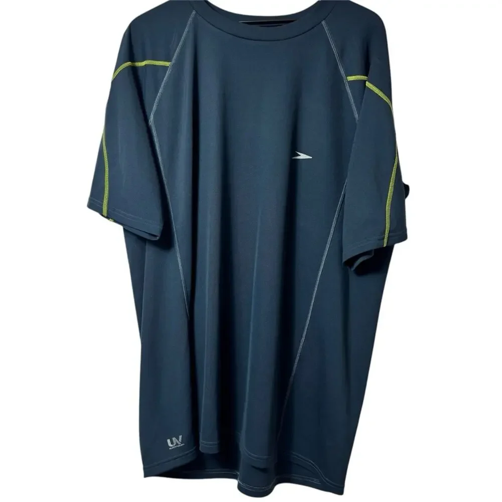 SPEEDO SHORT SLEEVE MEN'S PERFORMANCE ATHLETIC SWIMMING SHIRT UV BLOC SIZE XXL